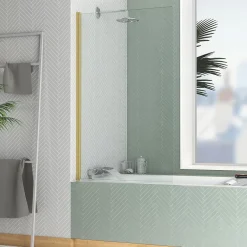 Galedo Pare-baignoire 140 x 80 cm or brossé Essentiel