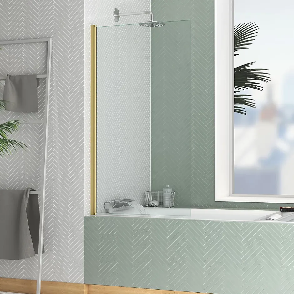 Galedo Pare-baignoire 130 x 70 cm or brossé Essentiel* Pare-Baignoire