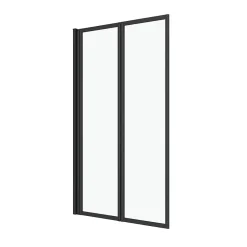 Galedo Pare-baignoire avec volet pivotant 70 x 120 cm noir mat* Pare-Baignoire