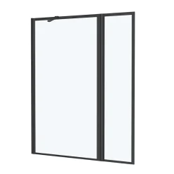 Galedo Pare-baignoire avec volet pivotant 70+30 x 130 cm noir mat Dark Edge