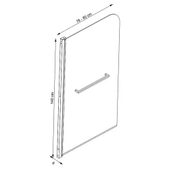 Allibert Pare-baignoire avec volet pivotant design 80x140 cm aluminium noir mat verre 6 mm - Gena