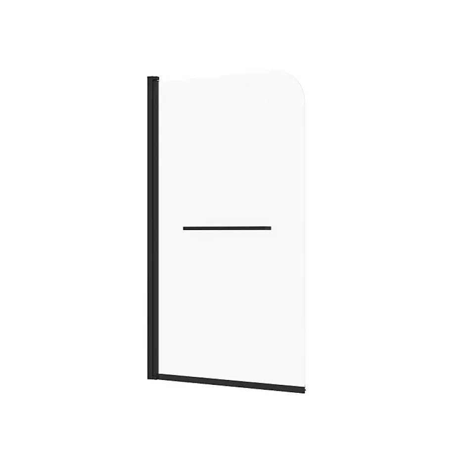 Allibert Pare-baignoire avec volet pivotant design 80x140 cm aluminium noir mat verre 6 mm - Gena