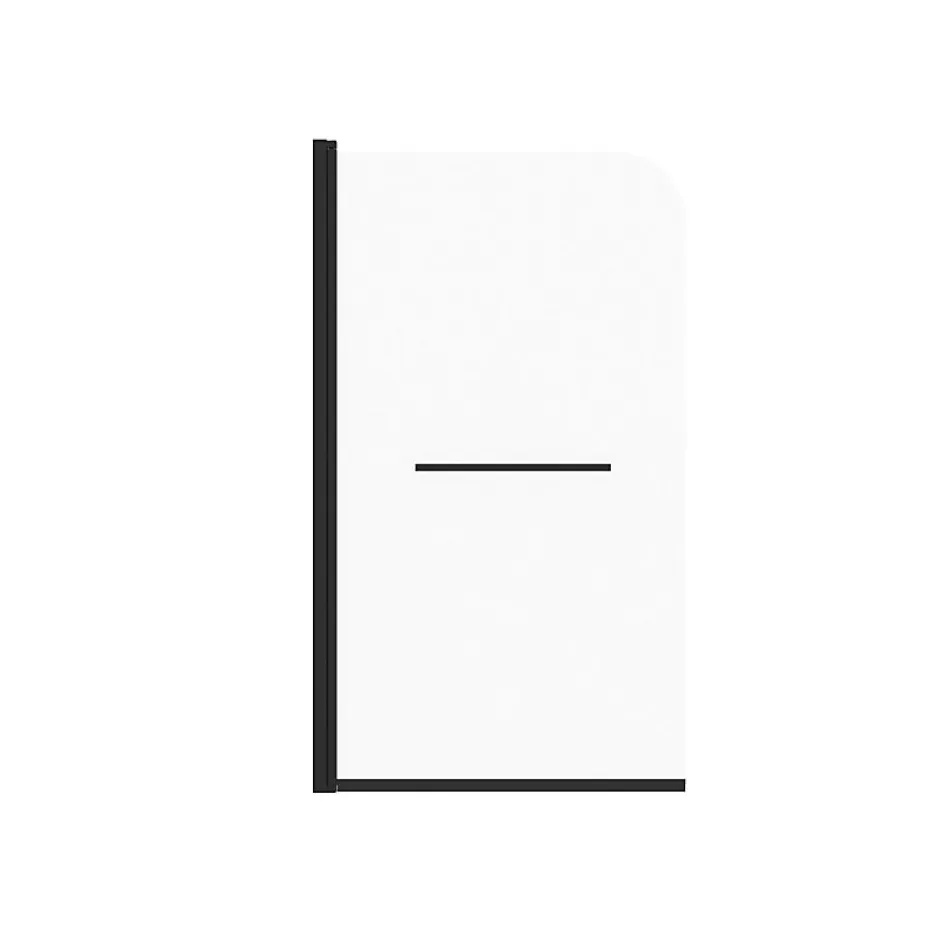 Allibert Pare-baignoire avec volet pivotant design 80x140 cm aluminium noir mat verre 6 mm - Gena