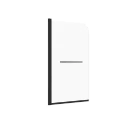 Allibert Pare-baignoire avec volet pivotant design 80x140 cm aluminium noir mat verre 6 mm - Gena