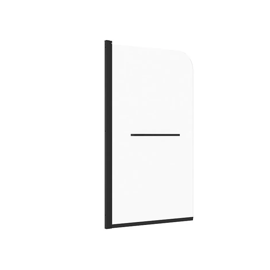 Allibert Pare-baignoire avec volet pivotant design 80x140 cm aluminium noir mat verre 6 mm - Gena