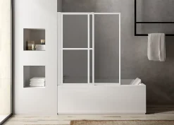 Atelier du bain Pare-baignoire blanc 2 volets relevable