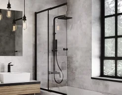 Azura Home Design Pare-baignoire Easy slide black 100x150cm* Pare-Baignoire
