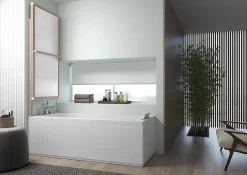 Atelier du bain Pare-baignoire effet bois 1 volet relevable* Pare-Baignoire