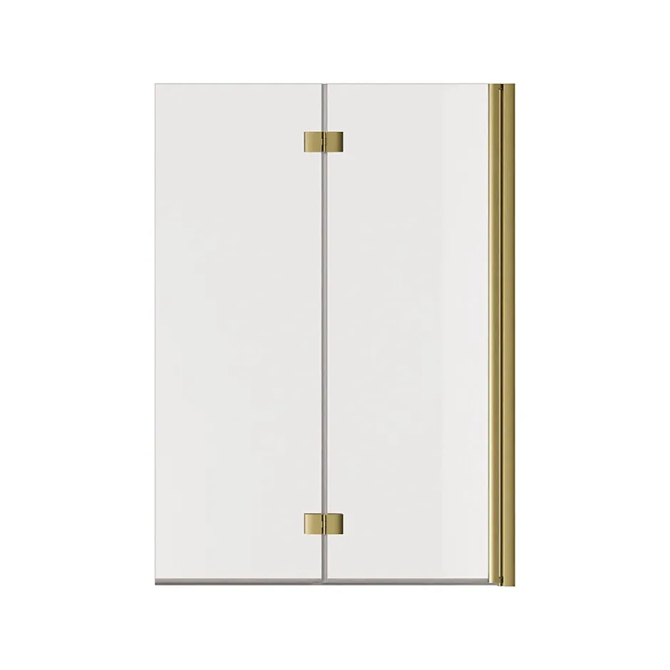 Schulte Pare-baignoire Elara - Pliable - 2 Volets - 100x140 - Transparent - 5mm - Or Mat* Pare-Baignoire