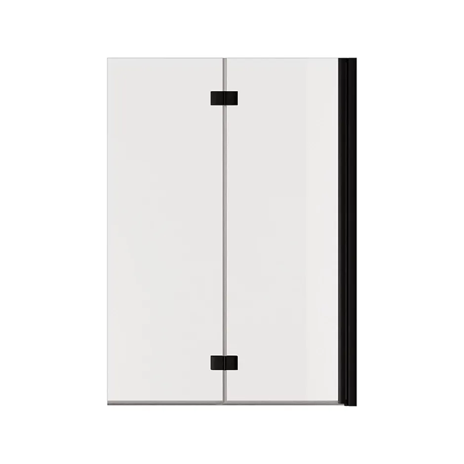 Schulte Pare-baignoire Elara - Pliable - 2 Volets - 100x140 - Transparent - 5mm - Noir Mat