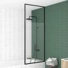 Galedo Pare-baignoire extensible 75 x 153/202 cm noir mat* Pare-Baignoire