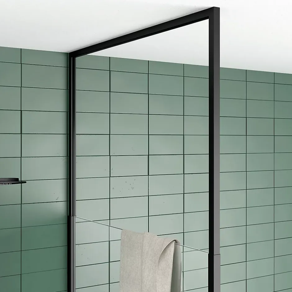 Galedo Pare-baignoire extensible 75 x 153/202 cm noir mat* Pare-Baignoire