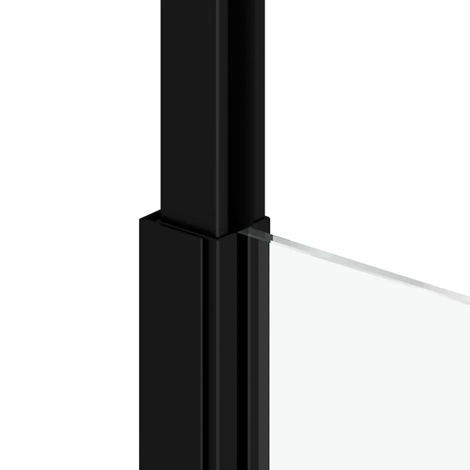 Galedo Pare-baignoire extensible 75 x 153/202 cm noir mat* Pare-Baignoire
