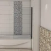 AICA Sanitaire Pare-baignoire fixé 70x130cm,paroi fixée,5mm verre anticalcaire,noir mat style industriel et simplicité