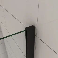 AICA Sanitaire Pare-baignoire fixé 70x130cm,paroi fixée,5mm verre anticalcaire,noir mat style industriel et simplicité