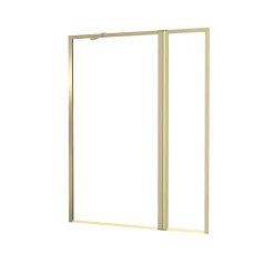 Galedo Pare-baignoire fixe avec volet pivotant 130+30 x 70 cm, profilés alu doré brossé, Golden Edge
