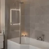 Allibert Pare-baignoire fixe avec volet pivotant design 107 x 140 cm aluminium chromé verre 5 mm - Oblik