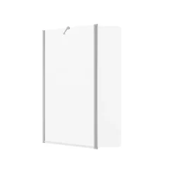 Allibert Pare-baignoire fixe avec volet pivotant design 107 x 140 cm aluminium chromé verre 5 mm - Oblik