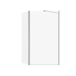 Allibert Pare-baignoire fixe avec volet pivotant design 107 x 140 cm aluminium chromé verre 5 mm - Oblik