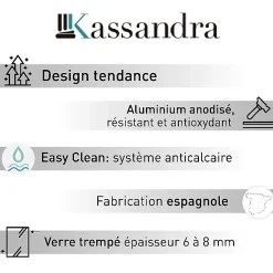 Kassandra Pare-baignoire fixe S300 85 x 150 cm