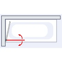 Schulte Pare-baignoire pivotant 1 volet, 140 x 80 cm, verre transparent anticalcaire 5 mm, profilé noir mat,* Pare-Baignoire