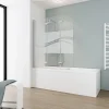 Schulte Pare-baignoire pivotant 3 volets pliables, 125 x 140 cm, verre transparent anticalcaire 5 mm, Liane* Pare-Baignoire