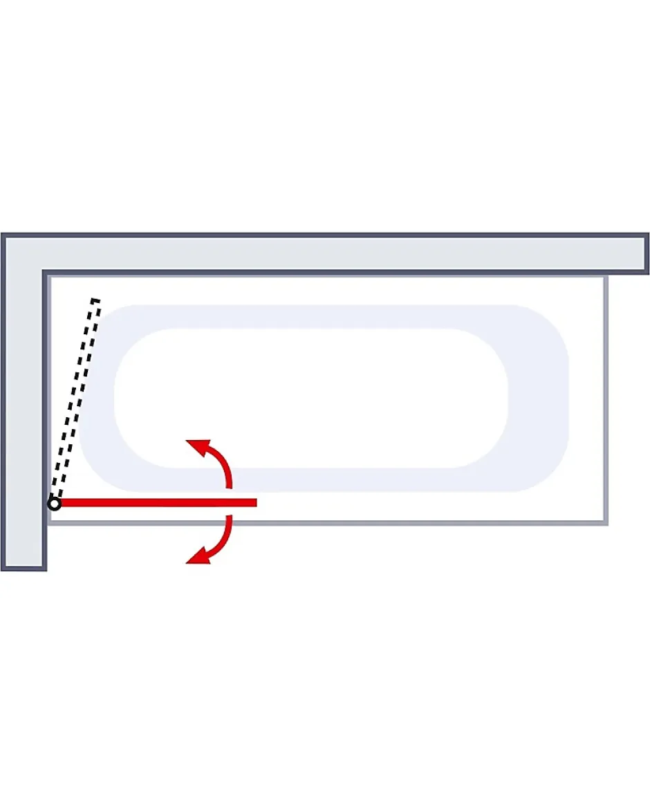 Schulte Pare-baignoire pivotant 1 volet, 140 x 80 cm, verre transparent 5mm, profilé doré mat, Capri* Pare-Baignoire