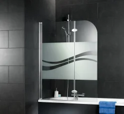 Schulte Pare-baignoire pivotant 2 volets, 112 x 140 cm, verre transparent anticalcaire 5mm, Liane* Pare-Baignoire