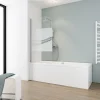 Schulte Pare-baignoire pivotant 1 volet, 80 x 140 cm, verre transparent anticalcaire 5 mm, Liane