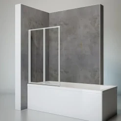 Schulte Pare-baignoire pivotant 2 volets l.87 x H.120 cm, chrome,