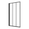 Vente-unique Pare-baignoire pivotant noir mat look atelier - 80 x 140 cm - DOLANA