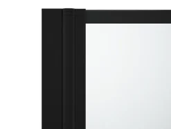 Vente-unique Pare-baignoire pivotant noir mat look atelier - 80 x 140 cm - DOLANA