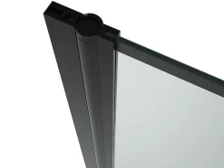 Vente-unique Pare-baignoire pivotant noir mat look atelier - 80 x 140 cm - DOLANA