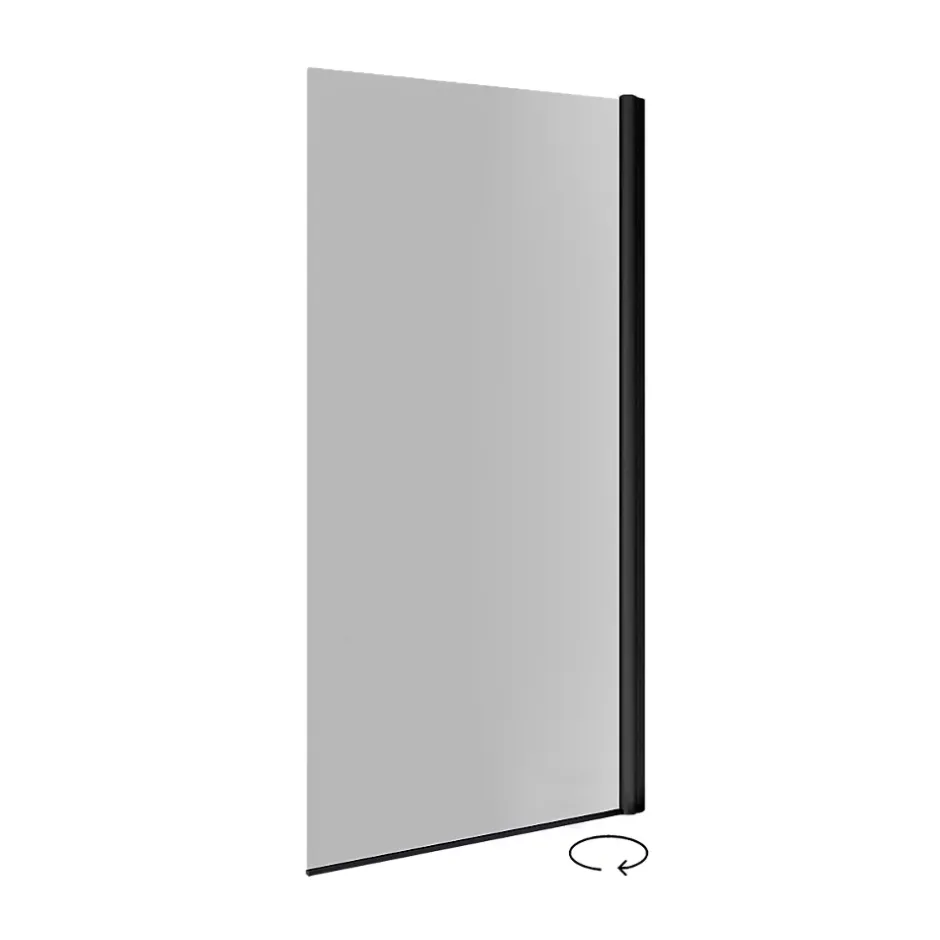 Essebagno Pare-Baignoire pivotant verre transparent anticalcaire et aluminium 80 x 140 noir* Pare-Baignoire