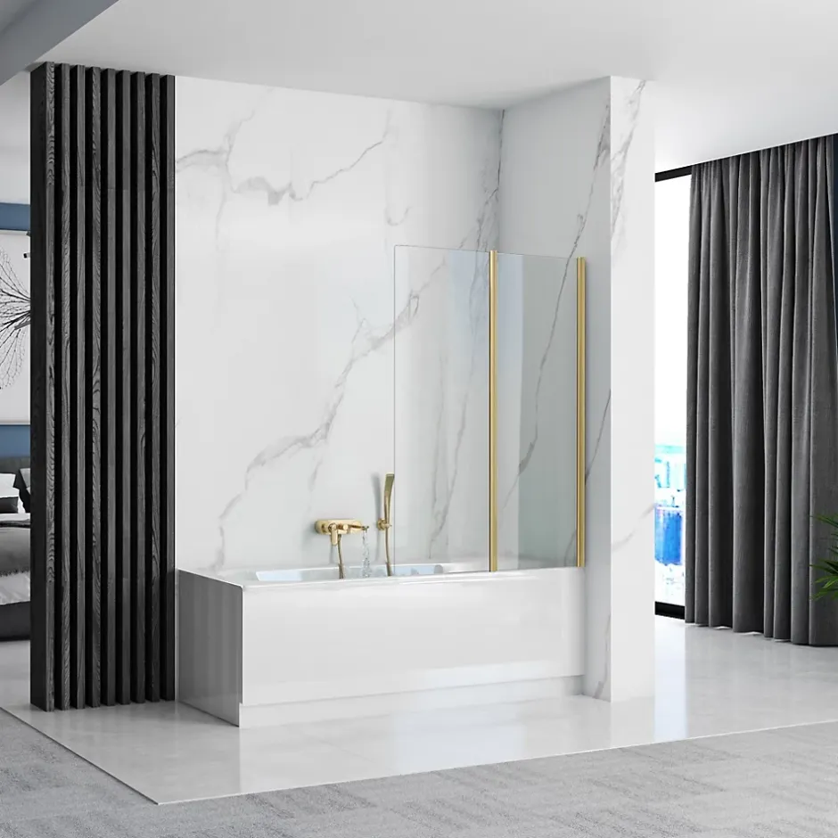 Rea Pare-Baignoire Pliant Agat-2 80 Brushed Gold