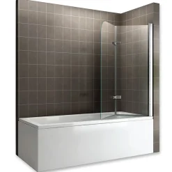 Saniverre Pare-baignoire rabattable BALY en verre 6 mm transparent 140 x 140 cm