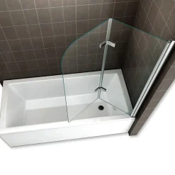 Saniverre Pare-baignoire rabattable BALY en verre 6 mm transparent 140 x 140 cm