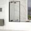 Galedo Pare-baignoire rabattable 140 x 80 cm, profilés alu noir mat, Dark Edge