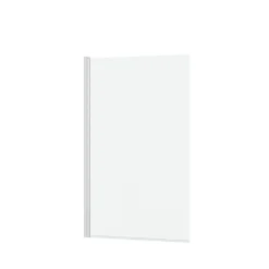 Galedo Pare-baignoire rabattable 120 x 70 cm, profilés alu blanc mat, Essentiel