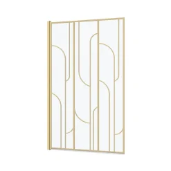 Galedo Pare-baignoire rabattable 140 x 80 cm, profilés alu doré, Art Deco* Pare-Baignoire