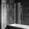 Schulte Pare-baignoire rabattable avec 2 volets, 104 x 130 cm, verre transparent 5 mm, profilé blanc,* Pare-Baignoire