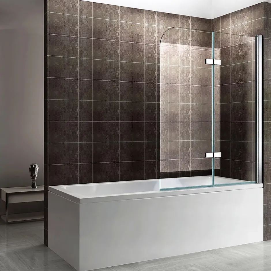 Saniverre Pare-baignoire rabattable BALY en verre 6 mm transparent 110 x 140 cm