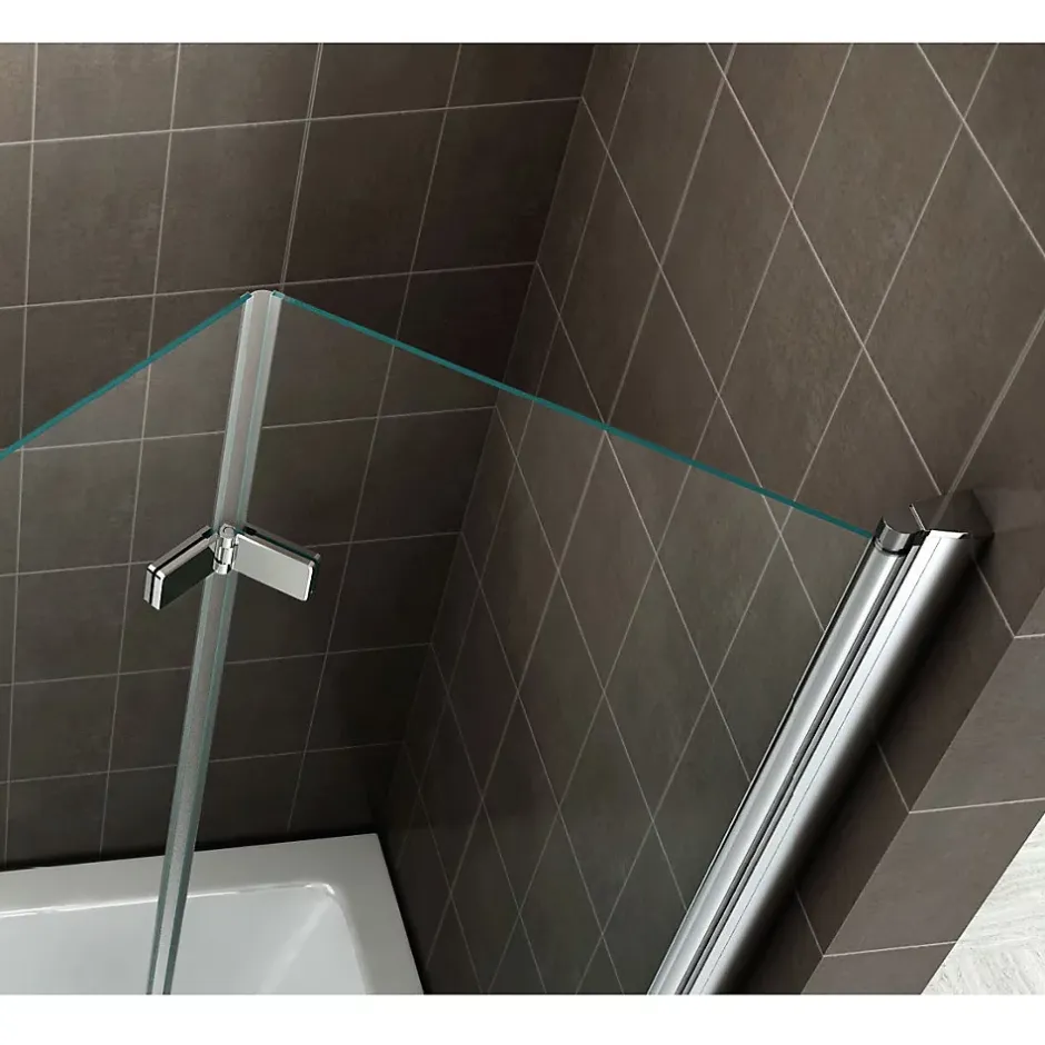 Saniverre Pare-baignoire rabattable BALY en verre 6 mm transparent 110 x 140 cm