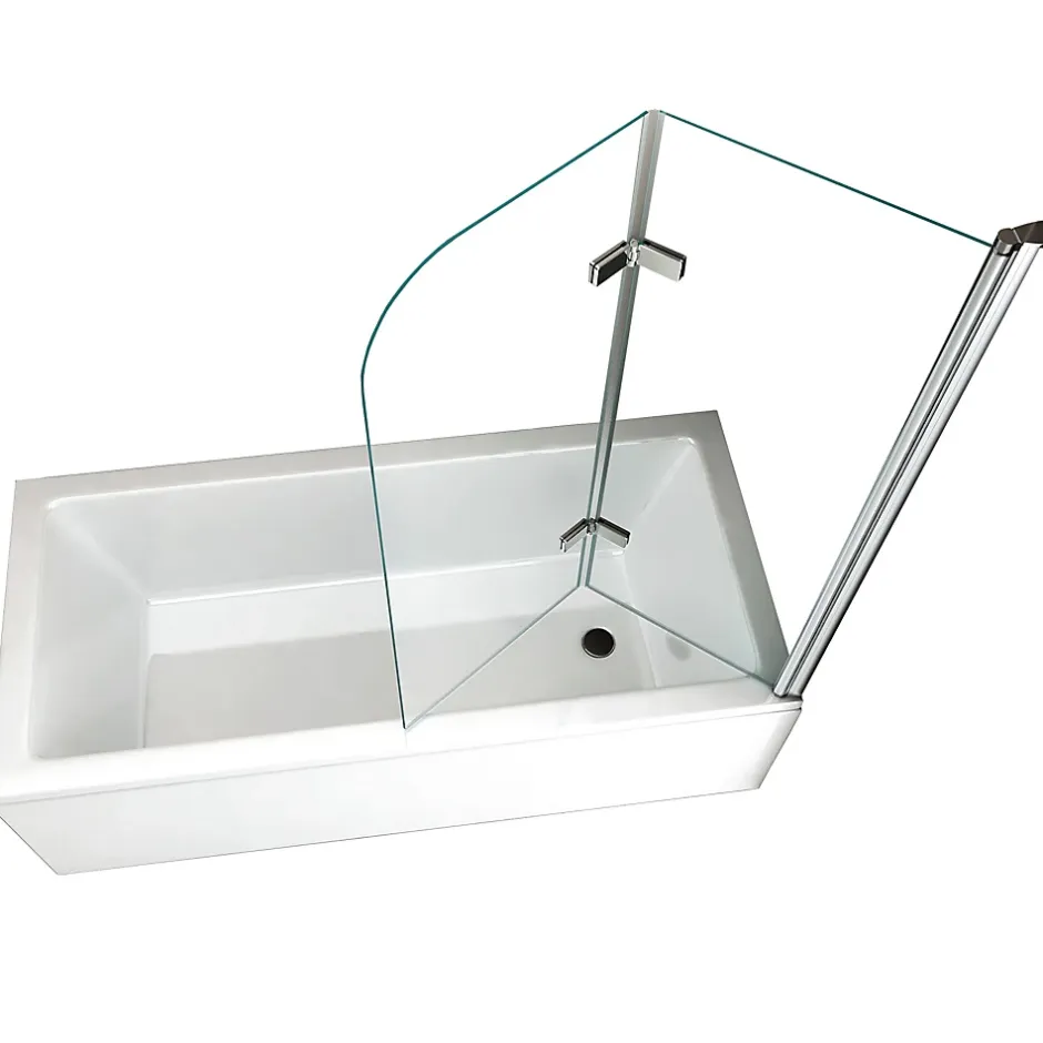 Saniverre Pare-baignoire rabattable BALY en verre 6 mm transparent 110 x 140 cm