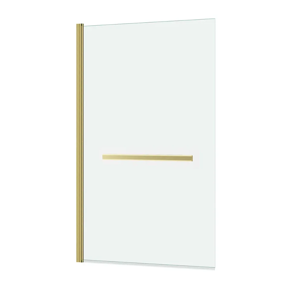 Galedo Pare-baignoire rabattable 120 x 70 cm, profilés alu doré brossé, porte-serviette, Essentiel* Pare-Baignoire