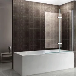 Saniverre Pare-baignoire rabattable BALY en verre 6 mm transparent 120 x 140 cm