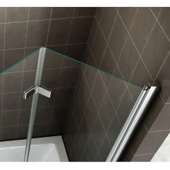 Saniverre Pare-baignoire rabattable BALY en verre 6 mm transparent 120 x 140 cm