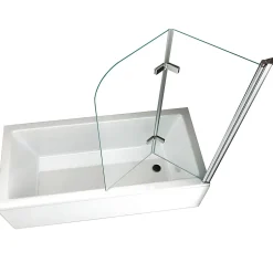 Saniverre Pare-baignoire rabattable BALY en verre 6 mm transparent 120 x 140 cm