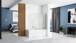 Rea Pare-Baignoire Fabian Gold 100* Tablier Et Habillage De Baignoire