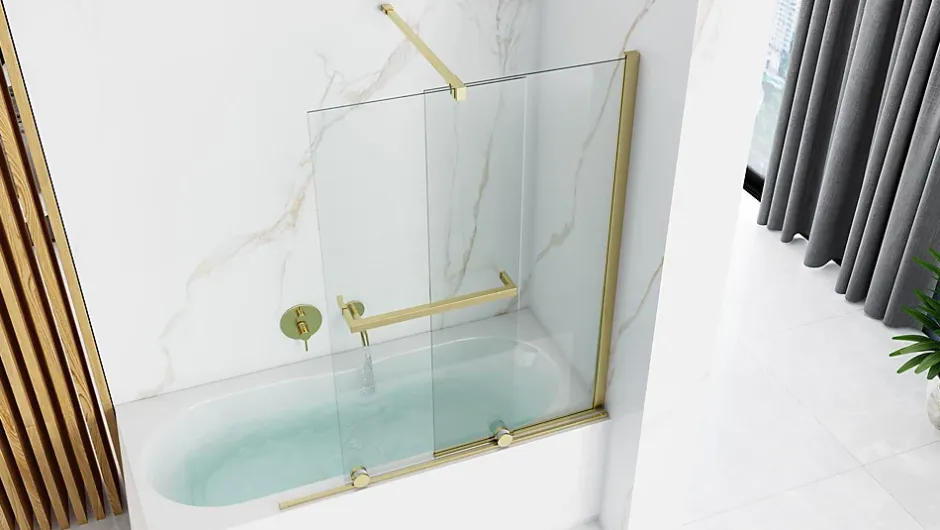 Rea Pare-Baignoire Fabian Gold 100* Tablier Et Habillage De Baignoire